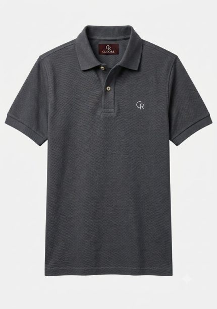 CLOORE Minimalist CR Emblem Combed Pique Cotton Polo Shirt